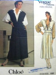 1584 VOGUE CHLOE LONG INSET PLEAT V-JUMPER, BLOUSE PATTERN 8,10,12,14